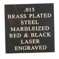 Marbled Red/Black Brass Plated Steel Engraving Sheet Stock (12"x24"x0.015")